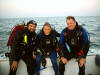 Patrix, Heather Gwin, and Dave Gwin (PADI Instructor)